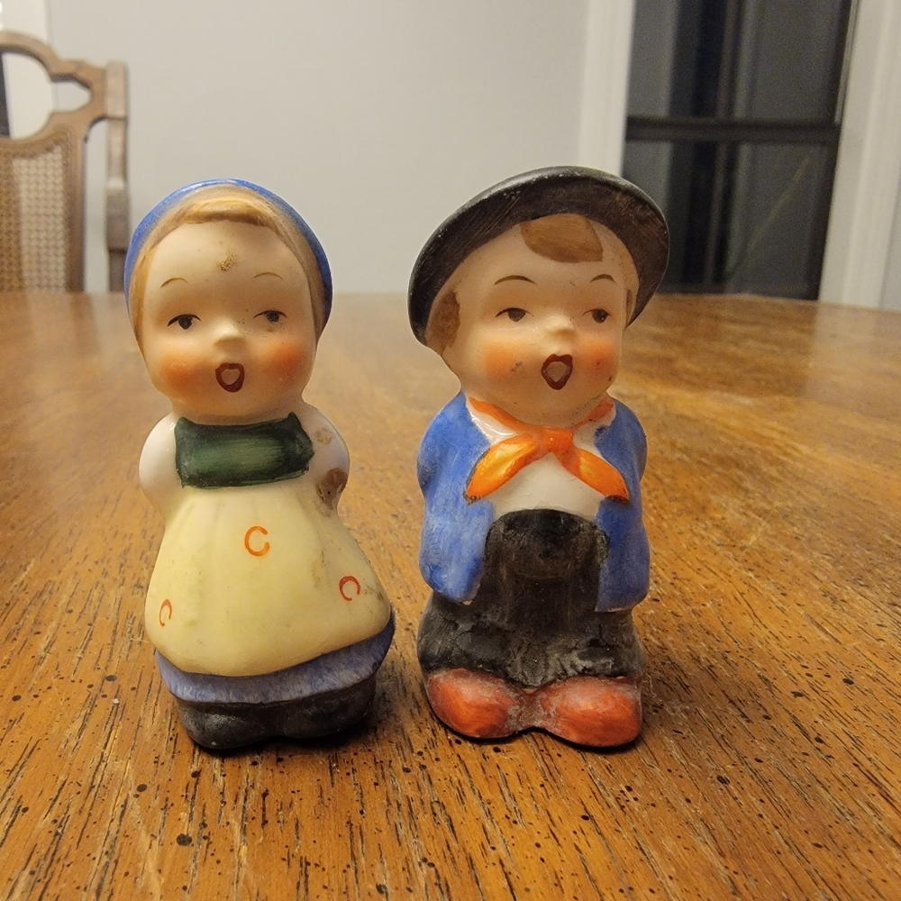 Vintage German Little Children Salt & Pepper Shaker Set